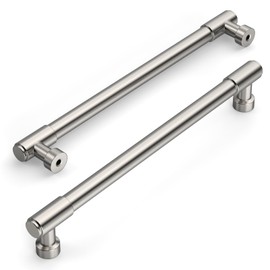 Amerdeco 10 Pack Brushed Satin Nickel Cabinet Pulls 7.5 Inch(192mm) Hole Center Drawer Pulls Cabinet Hardware Kitchen Cabinet Handles for Bathroom ZH0075