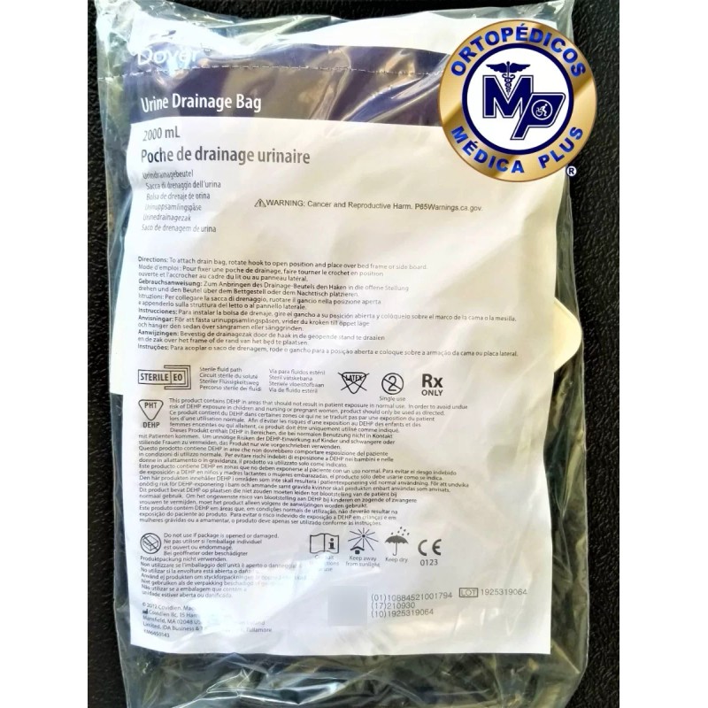 Covidien Bolsa Recolectora Para Orina Dover 2 Litros Valvula P