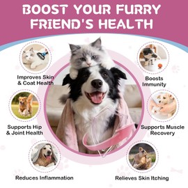 Liquid Pet Collagen Formula, Multi-Collagen Blend with MSM, Biotin & Hyaluronic Acid for Daily Pet Care, 2 oz