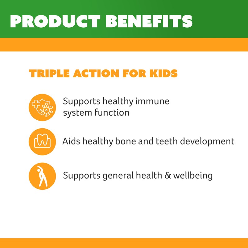 Cenovis Kids Chewable Triple Action Vit C, D & Zinc,