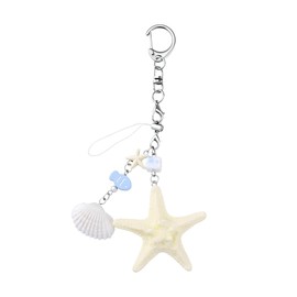 Seashell Bag Charms for Women Girls Ocean Beach Keychain Charm for Friends Birthday Christmas Gifts for Women Teens Beach Theme Gift for Best Friend Besties Summer Key Chain Accessories for Girls