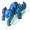 3D Printed Rhinoceros Models,Flexible Joint Animal lacertid Figurines, Stress Relief,