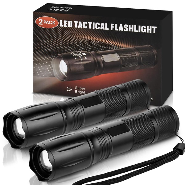 Cviteuook Zoomable LED Flashlights 2Pcs: Small Bright Tactical Torch High