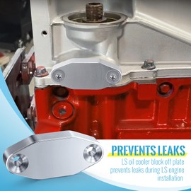Saillong 1 Pack LS Billet Oil Cooler Block off Plate on Oil Pan LS Billet Port Plate Compatible with Gen III IV Series Engines LS3 LSX LS1 LS2 LS6 L9H LQ4 LQ9 L92 4.8L 5.3L 5.7L 6.0L 6.2L (Silver)
