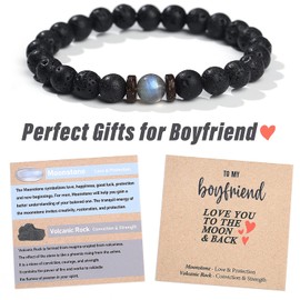 THEMEROL Gifts for Boyfriend Birthday Gift Ideas One Year Anniversary Beaded Bracelets Sentimental Gifts for Boyfriend Fathers Day Graduation Christmas Stocking Stuffers Valentines Day