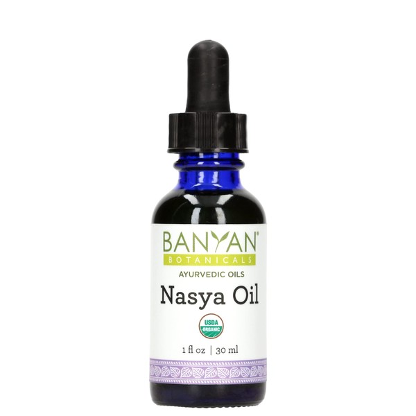 Banyan Botanicals Nasya Oil – Organic Herbal Nasal Drops for Clear Breathing – Ayurvedic Nasal Cleaner and Nose Moisturizer*  – One Fluid Ounce – Certified Organic, Non GMO, Chemical Free