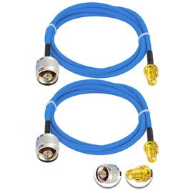 POBADY 2PCS SMA Female to N Type Male RF Coaxial Cable N Type RF Coax Pigtail Cable 3.3ft/1m RG402 SMA Male 50 Ohm Low Loss Extension Cable