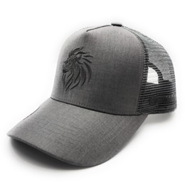NEO LONDON Lion Trucker Cap, Mesh Snapback, 5 Panel Baseball Cap, Adjustable (UK, Alpha, One Size, Gray)