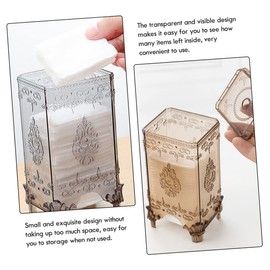 Ciieeo 2pcs Embossed Cotton Pad Holder Decorative Makeup Storage Box for Bathroom Organization Grey and Easy for Makeup and Personal Care