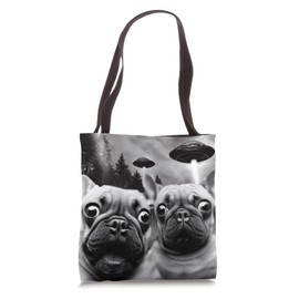 Frenchie UFO Selfie - Funny French Bulldog Alien Tote Bag