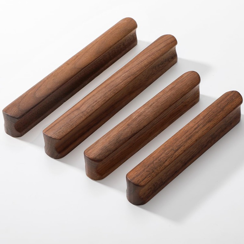 AENZOOY 6 Pack Walnut Wood Rounded Edge 5.04 Inch (128mm)