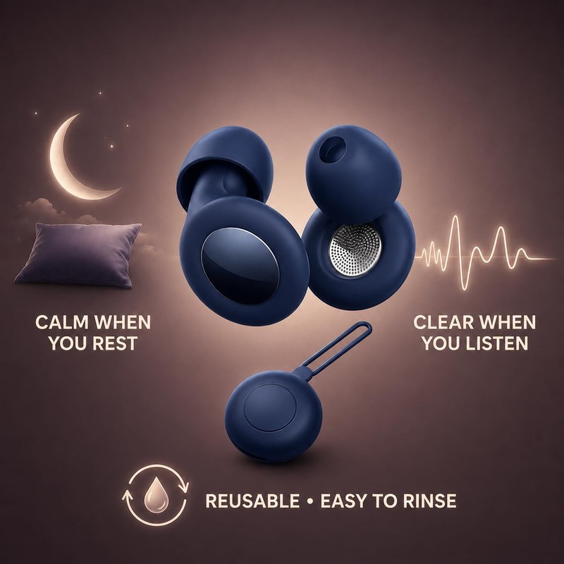Mulbijeo Ear Plugs for Sleeping, 1 Pair, Effective Noise Reduction,