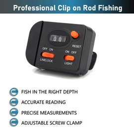 BONKZEBU Professional Clip on Rod Fishing Line Counter Depth Finder Digital Diaplay 99m