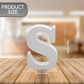 GLADFRESIT 1 Pcs Decorative Wood Letters for Crafts, Standing Letters Alphabet Letters for Children Baby Name Wedding Birthday Party Home Wall Decoration 4"