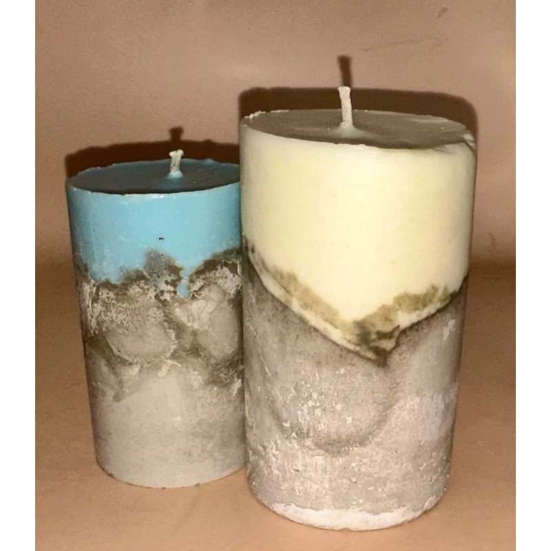 firebox Stone Pillar Candles - Stone Beeswax & Soy |