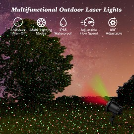 Outdoor Firefly Lights Projector, AIRIVO 3 Color Motion Star Light Show Garden Lights Laser Projector, Moving RGB Christmas Projector Lights Waterproof with Remote Control for Home, Patio, Landscape
