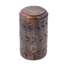 HIND HANDICRAFTS Round Wooden Engraved Urns for Human Ashes Adult - Wooden Box Rosewood Cremation Urns for Ashes - Burial Urns - Funeral Urns Large (25 Cubic Inches, Antique 1)