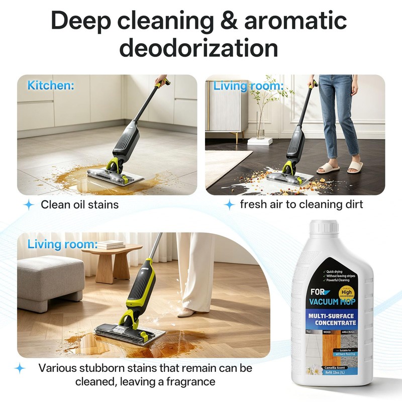 1L Vacmop Cleaner Solution Compatible with Shark Hydrovac Cleaning Solution