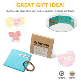 ZHAOXIA Amber Bracelet/Anklet – 100% Handmade – Knotted Between Beads, Resin