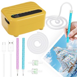 Mlife Electric Diamond Art Painting Pen, Rechargeable Vacuum Pump Diamond Pen for Diamond Painting - 3 Adjustable Suction Mode, Diamond Art Vacuum Pen Tool Kits, No Wax Needed(Yellow)