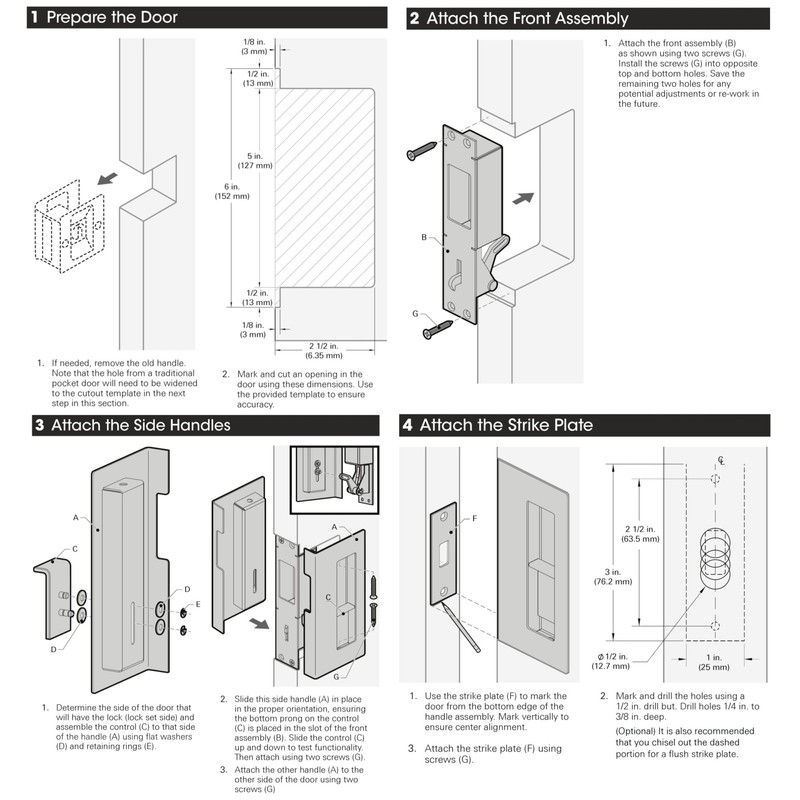 Privacy Pocket Door Lock with Pull, Wooden Sliding Door Handle