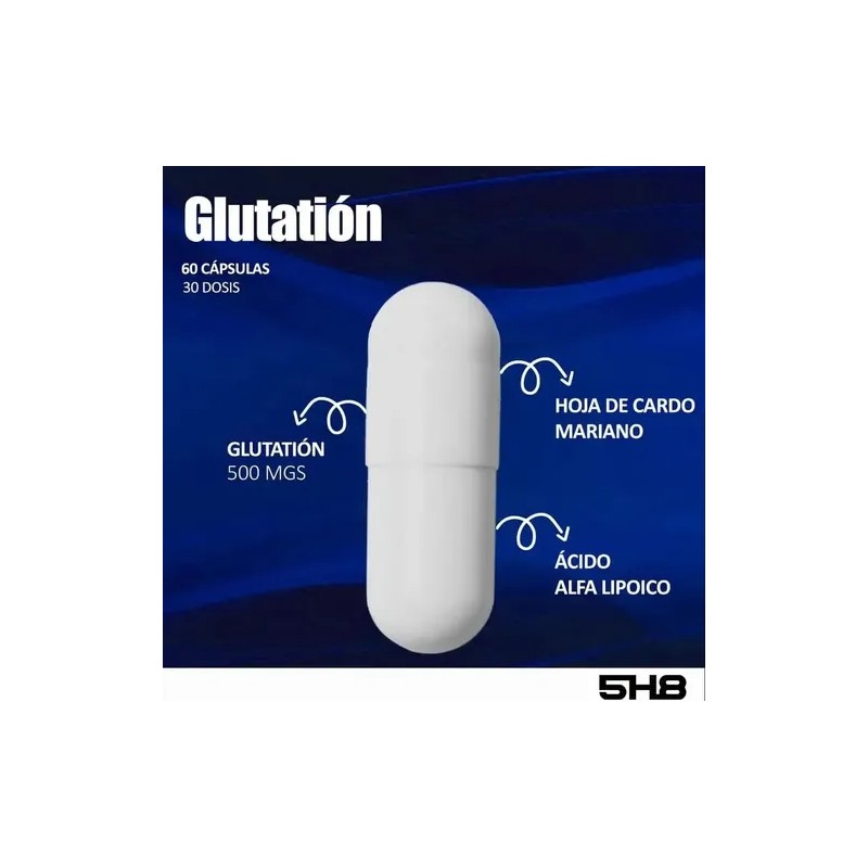 5h Glutatión, Cardo Mariano Y Ácido Alfa Lipoico 60 Cápsulas