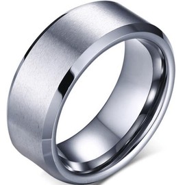 8mm Stainless Matte Brushed Classical Simple Plain Wedding Band Ring (Silver, 12)
