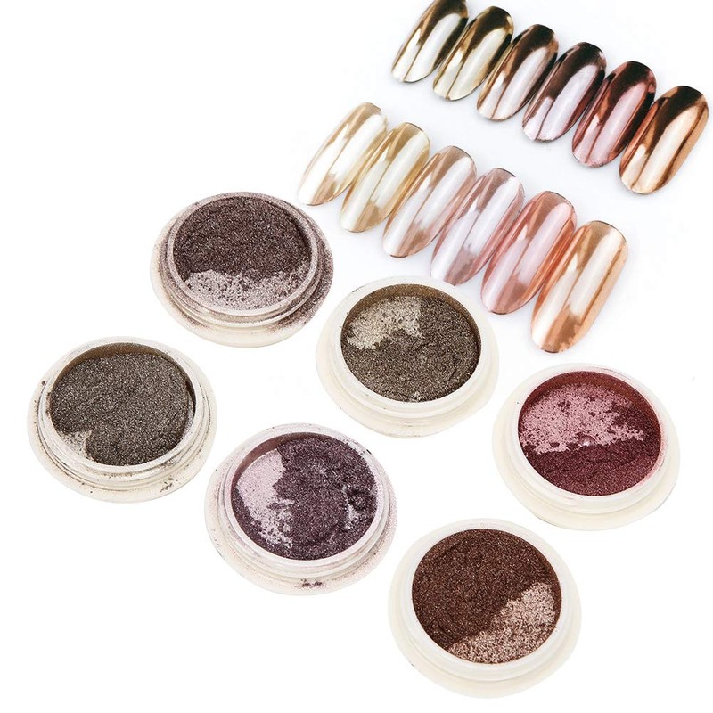 Tgoon polvo de uñas, polvo de mica hecho 6 piezas