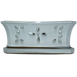 8 x 13 inch Ceramic Window Box (White Diamond)