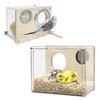 PINVNBY Transparent Acrylic Parakeet Nesting Box Budgie Breeding Box Bird