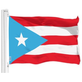 G128 Puerto Rico Light Blue Puerto Rican PR Flag | 3x5 Ft | LiteWeave Pro Series Printed 150D Polyester | Indoor/Outdoor, Vibrant Colors, Brass Grommets