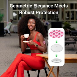 Kovoq - Freestyle Libre 3 Sensor Covers, 16 Printed Waterproof Libre 3 Covers, 1 Hardshell Cover for Enhanced Safeguard, Breathable, 14 Days Protection with Style (Smile)