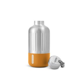 Black+Blum Explorer Vacuum Flask - Stainless Steel Leak Proof Water Bottle with Carry Loop - BPA Free Drinks Bottle for Hot or Cold Drinks, Hiking and Gym - Orange, Small 650ml