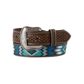 ARIAT Men's Belt Southwestern Embroidered, brown