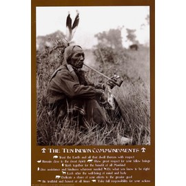 Studio B Laminated Ten Indian Commandments Native American Poster 24x36 inches