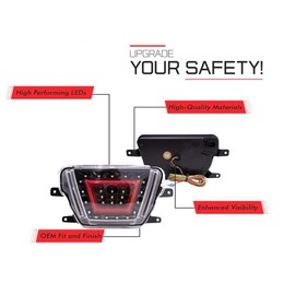 Exterior Lights Accessories - F1 Style 4th Functions as Reverse/Brake/Running light Fog Light Bumper Kit Multifunction Red Compatible With 2020+ Toyota Supra with Black Base/Clear lens/Red Bar