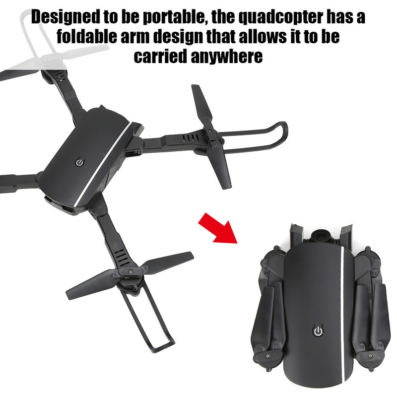 1808 Foldable Black WiFi FPV 1080P Camera Optical Flow Positioning