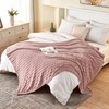 SOCHOW Dusty Pink Bubble Fleece Blanket for Couch, Super Soft