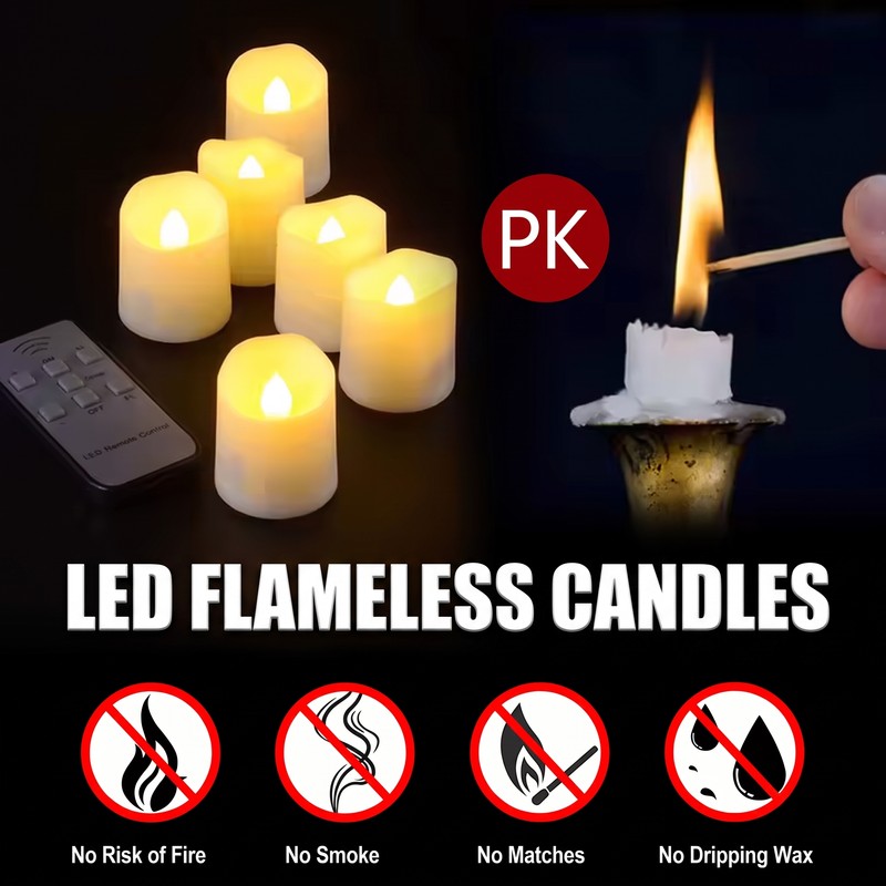 Rechargeable LED Candles with Remote & Timer – Flameless Warm