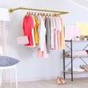 Fobule 48” Gold Wall Mounted Clothes Rack, Industrial Pipe Iron