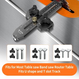 Thin Rip Jig Table Saw Jig Guide, Making Repetitive Narrow Thin Strip Cuts, Fast Thin Ripping Guide for Table Saw Band Saw Router Table Fits for 3/8" x 3/4" T Slot,Woodworking Tools