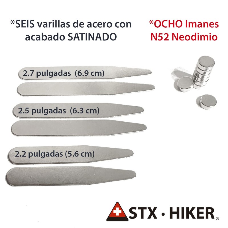Varillas (ballenas) Acero Inoxidable para Cuellos de Camisas 6pzs y