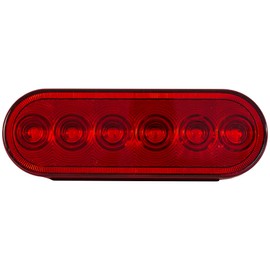 Buyers Products 6 Inch Red Oval Stop/Turn/Tail Light with 6 LEDs Kit - Includes Grommet and Plug