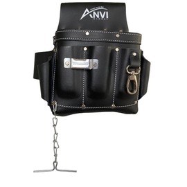ANVI GLOBAL Electrician's Pouch | Tan Leather Electrician Tool Pouch