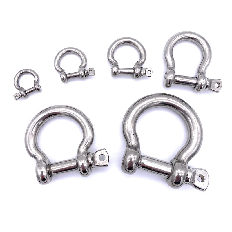 Pack of 5 Curved Shackles Stainless Steel V4A Diameter 6