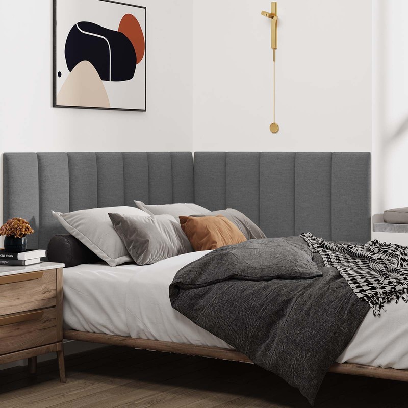 IFNOW Upholstered Wall Mounted Headboard, 3D Soundproof Wall Panels Peel