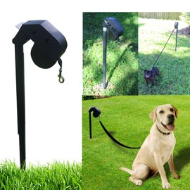 Dog Keeper - Best Outdoor Dog Accessory - 360 Degrees of Freedom - No Tangle - Leash Holder, Black