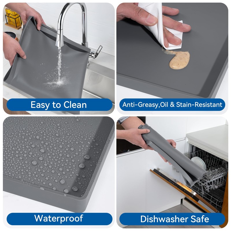 Silicone Washing Machine Cover Mat Waterproof Washer Dryer Top Protector