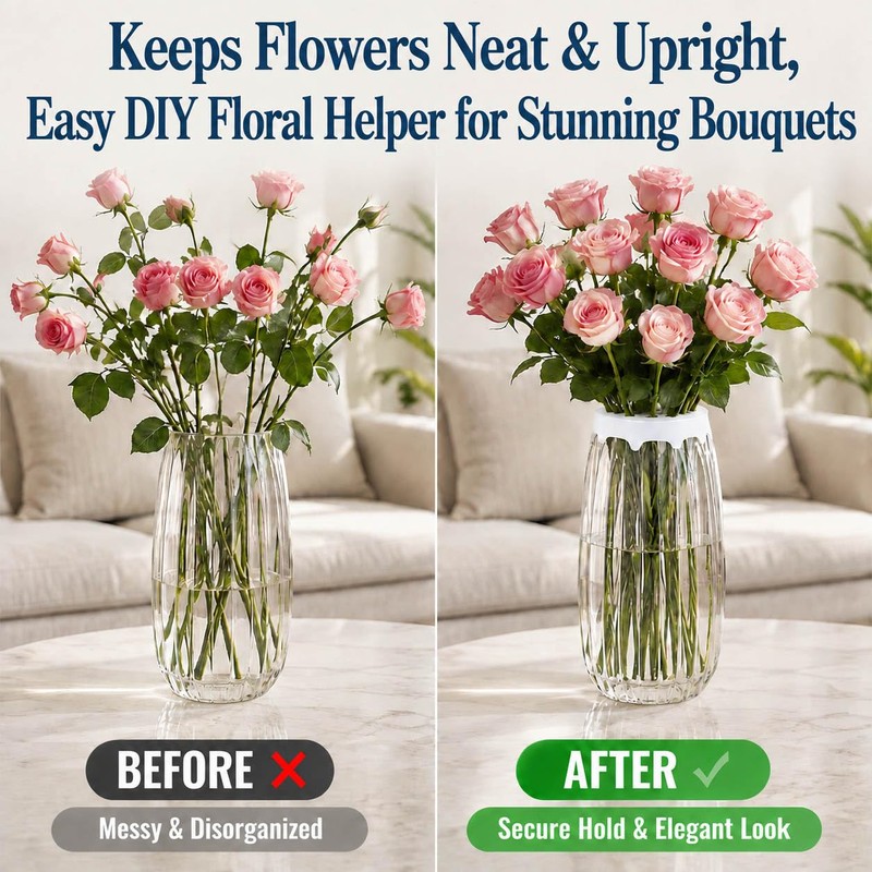 2 Pcs Silicone Flower Arranging Grid, Reusable Fits 3-4" Vase