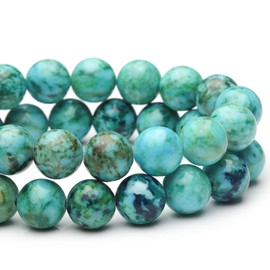 Chicager 6mm Natural Stone Beads for Jewelry Making,Blue Imperial Turquoise Polished Smooth Round Gemstone Beads for Bracelet Necklace 15 Inch
